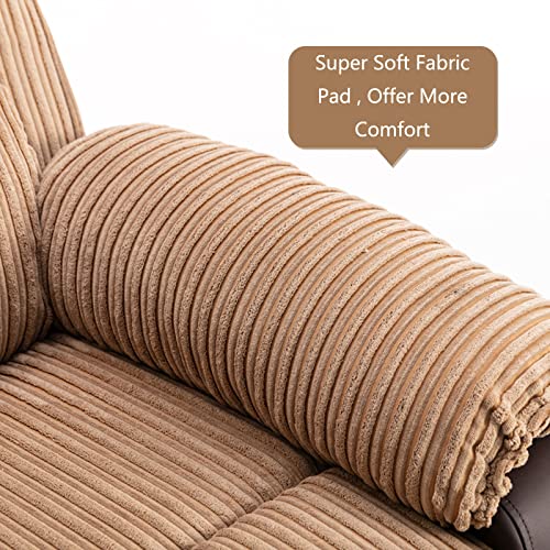 CALABASH Power Recliner Chair, Lazy Boy Recliner for Elderly/Adult, Adjustable Home Theater Big Man Recliners for Living Room, Soft Flannel Fabric Recliners (Brown)