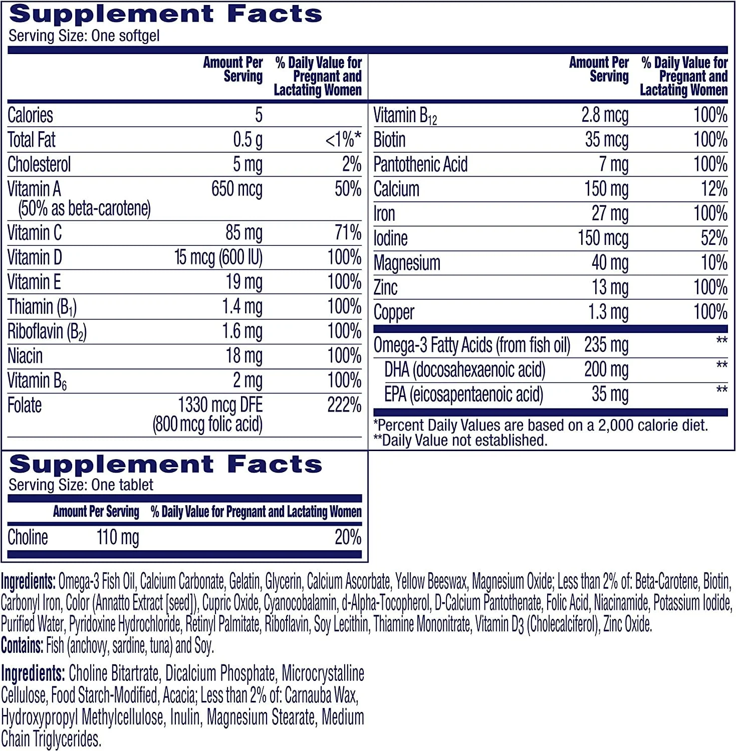 One A Day Womens Prenatal Advanced Complete Multivitamin with Brain Support (Pack of 32)