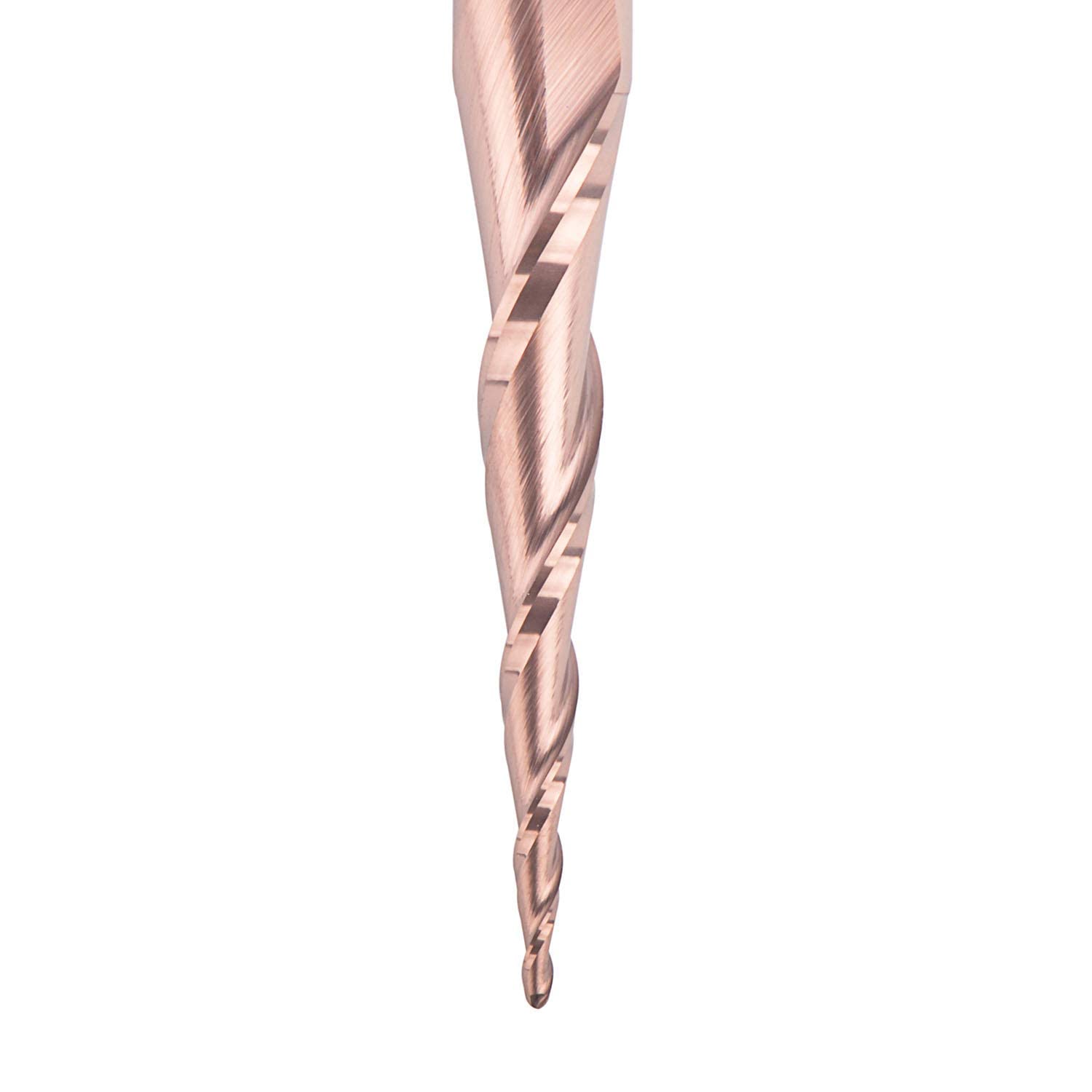 Spetool 4Pcs Tapered Ball Nose End Mill 1/4 Shank with 1.0mm Dia. Ball tip 4.82 Deg for CNC Router 3D Engraver Carving Bits Pack of 2