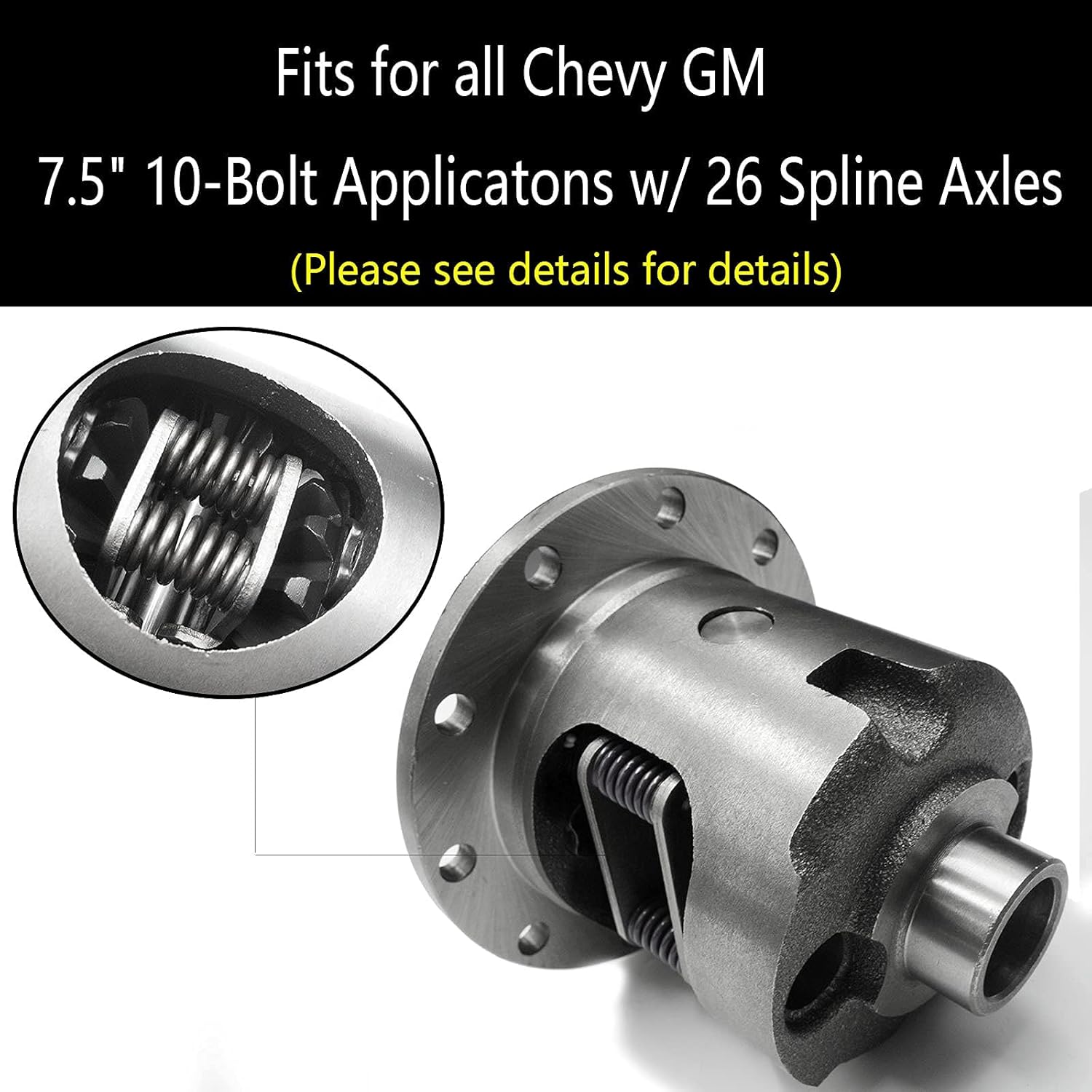 19663-010 Gear & Axle Differential Posi Performance Limited Slip Differential - with 26 Spline Dura Grip Positraction for Chevy GM 7.5" / 7.625'', 10 Bolt Rear End YDGGM7.5-3-26-SM 19663010