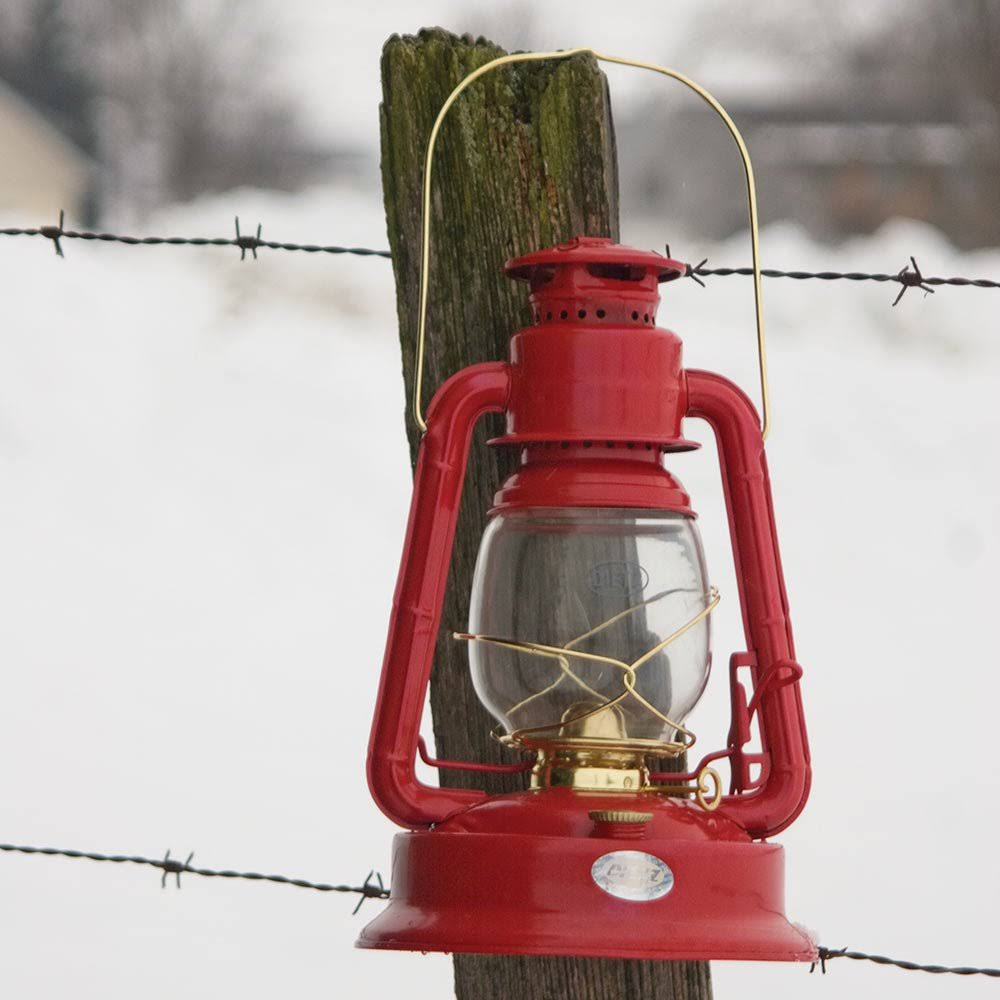 Dietz Lil Wizard Hurricane Oil Lantern Red with Gold Trim