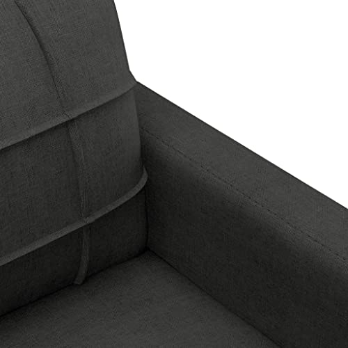 3 Piece Sofa Set, Small Sofa Modern Sofa Apartment Sofa Minimalist Sofa Suitable for Living Room House Office Dorm Room, with Cushions Black Fabric