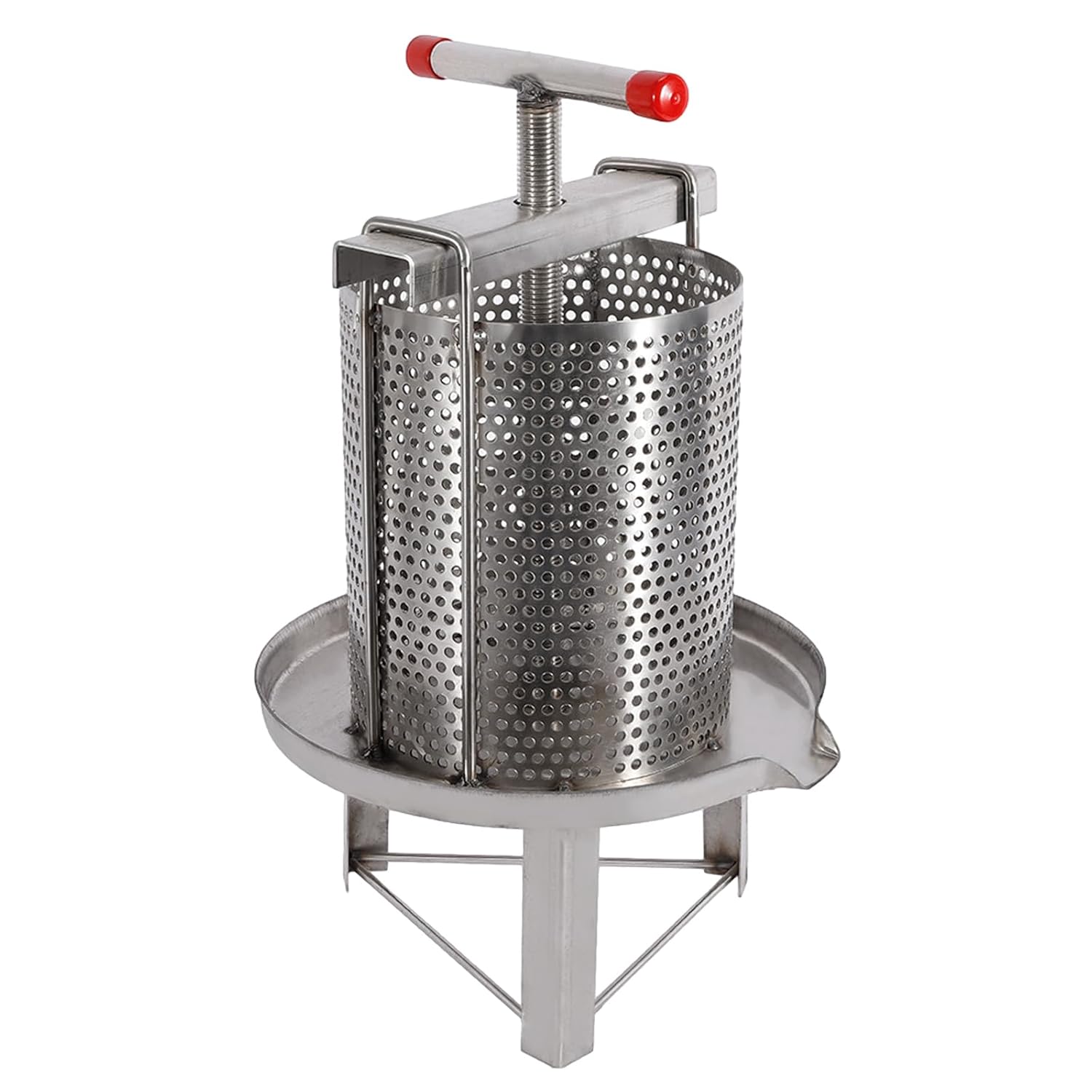 Manual Honey Presser, Mesh Honey Press Machine Honey Extractor Stainless Steel Beekeeping Extraction, Honey Bee Spinner Beekeeping Apiary Centrifuge Equipment, Silver