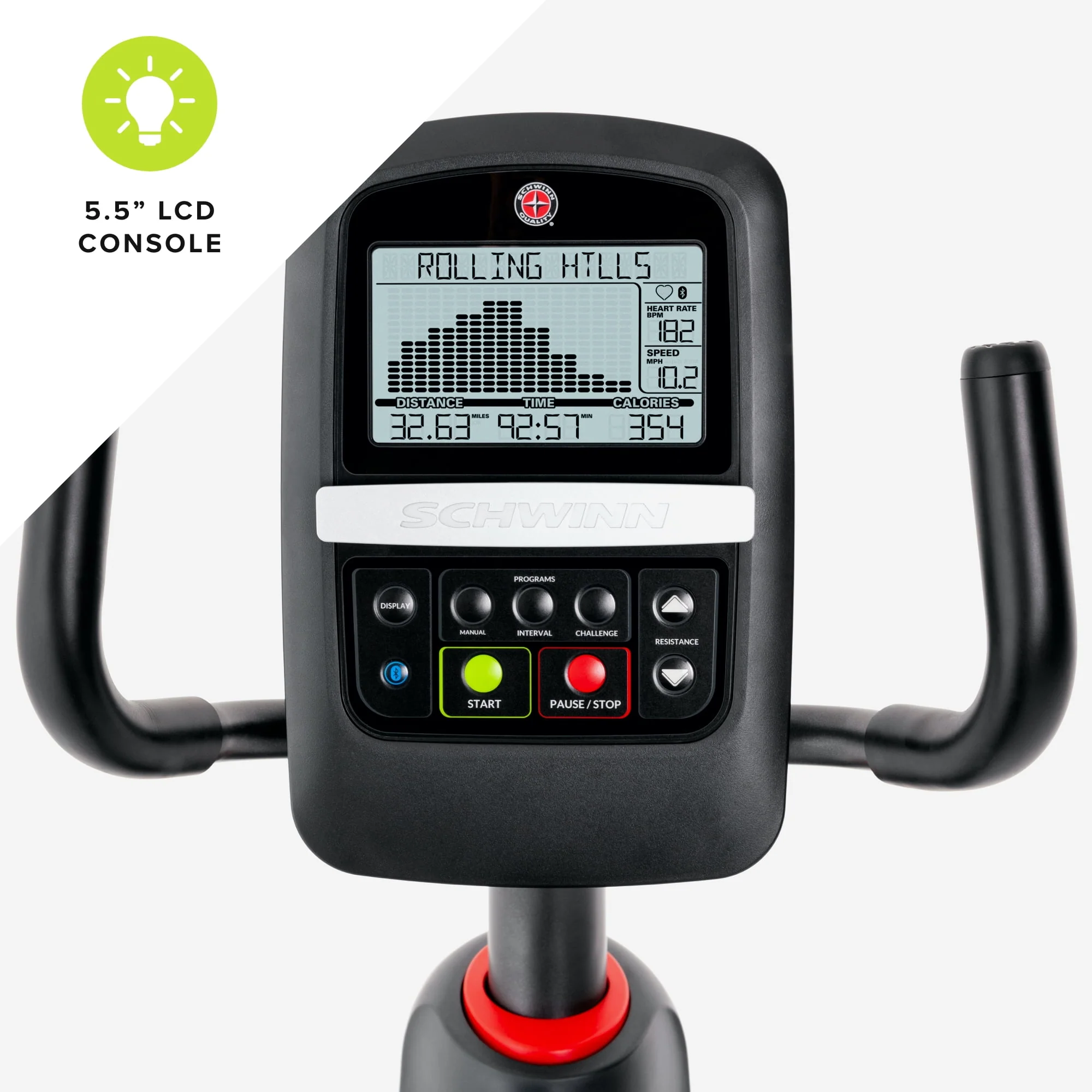 Schwinn 230 Recumbent Exercise Bike with Explore the World and Zwift Compatibility