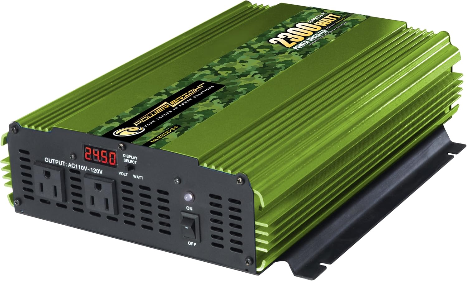 PowerBright 3500 Watt Power Inverter, DC 24V to 120V AC Car Inverter w/ Four AC Outlets, LCD Digital Display & Wireless Remote Control - CE Approved