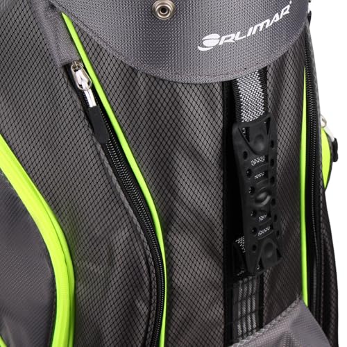 Orlimar CRX 14.6 Golf Cart Bag, 14-Way Divider Top, 6 Zippered Pockets Including Insulated Cooler Pocket