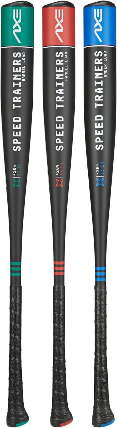 Axe | Speed Trainers | 3-Pack Weighted Baseball Bat Hitting Sytem | Powered by Driveline Baseball | Flared Handle | 32 Inch