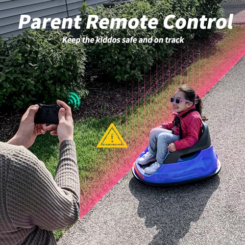 12V Kids Bumper Car, Electric Baby Bumper Car for Toddlers 1-3 with Remote Control, 3 Speeds - Blue