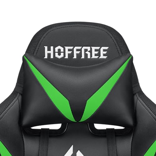Gaming Chair Massage with Bluetooth Speakers and Led Lights Ergonomic Computer Gaming Chair with Footrest RGB Video Game Chair with High Back Lumbar Support White and Black
