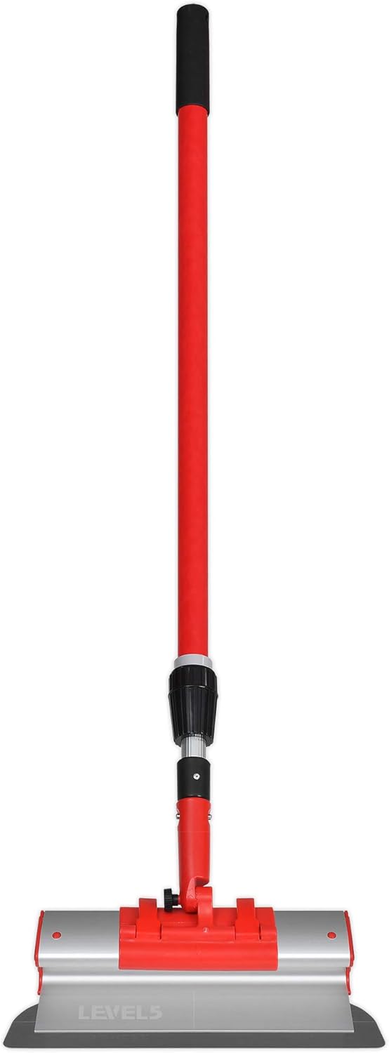 LEVEL5 Skimming Blade Combo, 10 Blade + 40 - 67 Extension Handle | Smoothing/Knockdown Drywall Knife | Extruded Aluminum & European Stainless Steel Construction | High-Impact End Caps | 5-422