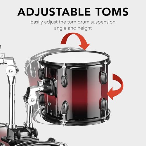 Best Choice Products 5-Piece Full Size Complete Adult Drum Set w/Cymbal Stands, Stool, Drum Pedal, Sticks, Floor Tom - Dark Blue Sparkle