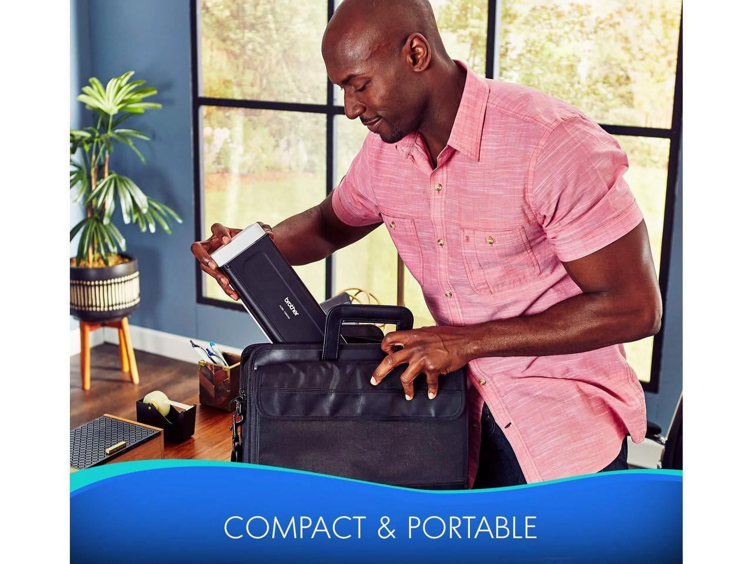 Brother Compact Desktop Scanner, ADS-1250W, Portable, Wireless Connectivity