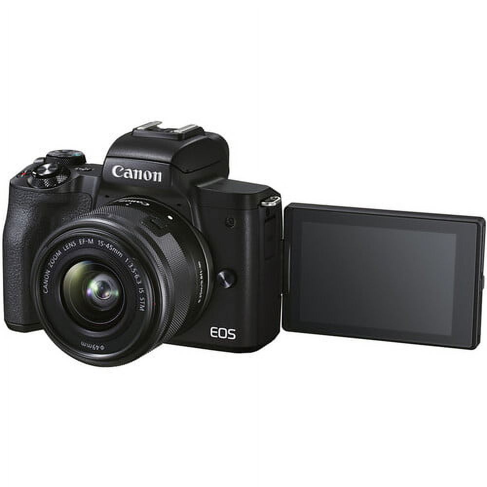 Canon EOS M50 Mark II Mirrorless Camera with 15-45mm and 55-200mm IS STM Lenses (Black) (4728C014) +Deal-expo Essential Bundle