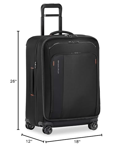 Briggs & Riley Domestic 22" Carry On Expandable Spinner - Luggage for Travel, Suitcases with Wheels, Softside Rolling Bag for Men & Women, Self-Repairing Zipper - ZDX Collection, Hunter
