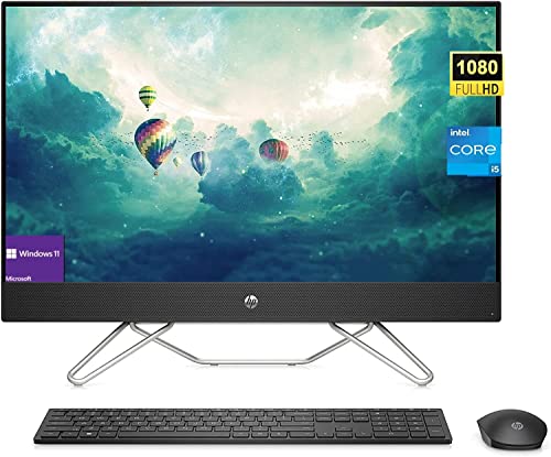 HP 27" FHD All-in-One Desktop, Intel Core i7-1255U Processor, 32GB RAM 1TB SSD, WiFi, Bluetooth, Webcam, Wireless Keyboard & Mouse, Windows 11 Pro, Black