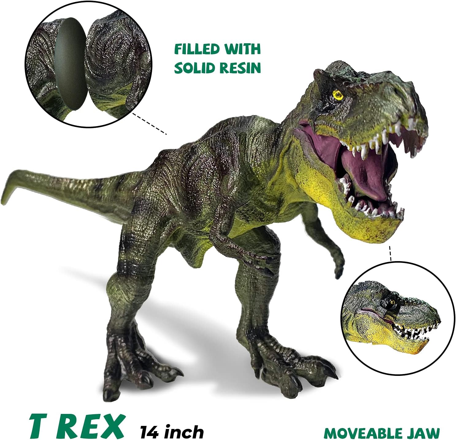 CPSTOYWORLD Realistic Dinosaur Toys for Kids, Large Dinosaur Figure Sets Including Movable T-Rex, Triceratops, Indoraptor and 3D Volcano Puzzles, Dinos Toys Gifts for Boys Girls Ages 3 Years & Up