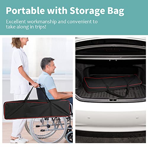 Adjustable Wheelchair Ramp 6FT Telescoping Portable Ramps for Steps Aluminum Lightweight Ramp with Storage Bag Non-Skid Ramps for Wheelchair for Home 72" L x 7.4" W 600lbs Capacity (2 Pack)