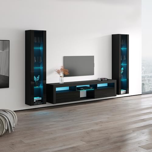 Bari 200 Floating Entertainment Center (Black, 42)