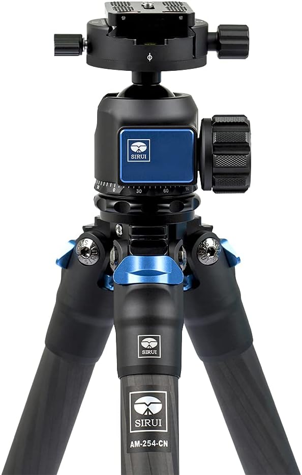 SIRUI AM-223 Carbon Fiber Camera Tripod Mini Travel Compact Tripod with 360° B-00K Ball Head, Arca Swiss Quick Release Plate, Loads up 15KG, Max Height 16.6", Folded Height 12.1"