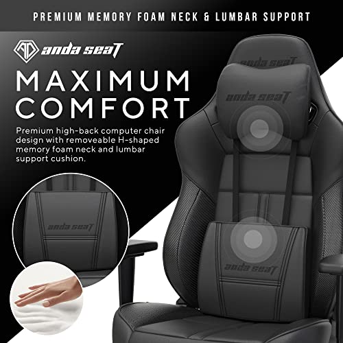 Anda Seat Kaiser 3 XL Gaming Chair for Adults - Ergonomic White Leather Gaming Chairs with Lumbar Support, Comfortable Office Chair with Neck Support - Heavy Duty Computer Chair Wide Seat Capacity
