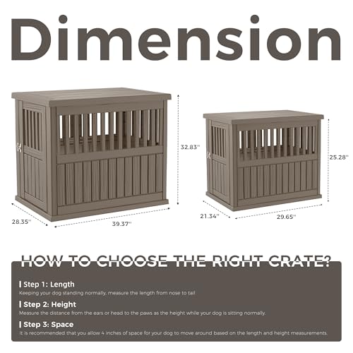 DRATO Dog Crate Furniture End Table Night Stand Furniture with Lockable Latch for Small to Large Dogs Side End Table, Modern Dogs Kennel Indoor