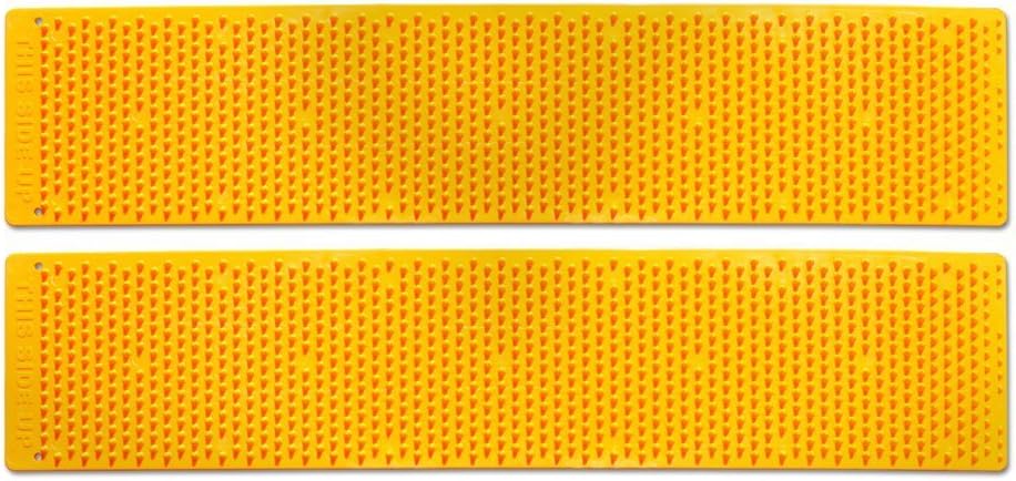 Portable Tire Traction Mats - Two Emergency Tire Grip Aids Used To Get Your Car, Truck, Van or Fleet Vehicle Unstuck In Snow, Ice, Mud, And Sand - Orange, 2 Pack
