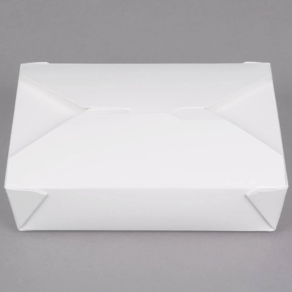 Bio-Pak 12BPWHITEM 6u0026quot; x 5u0026quot; x 1 1/2u0026quot; White Microwavable Paper #12 Take-Out Container - 240/Case