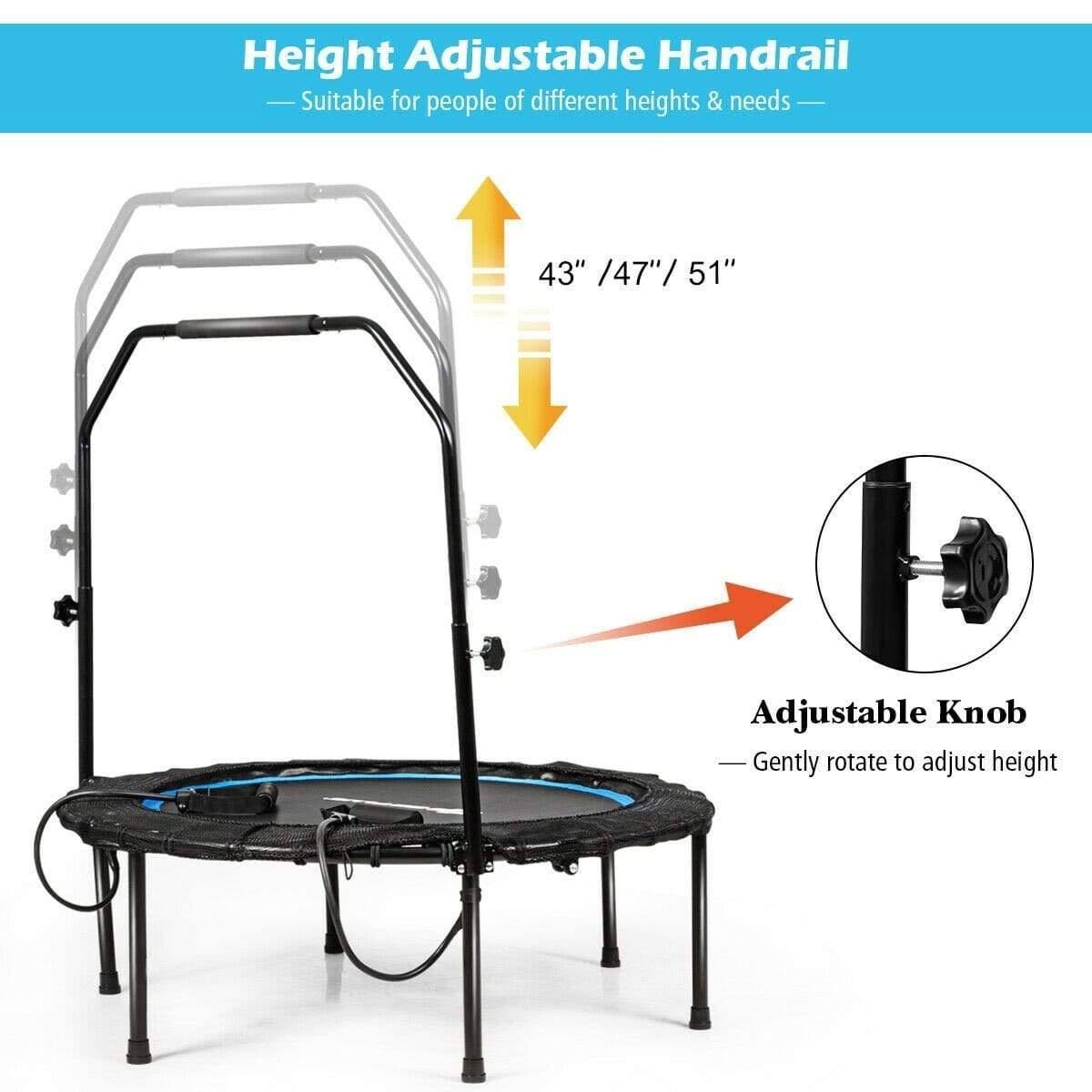 Costway Foldable Fitness Rebounder - Trampoline with Resistance Bands