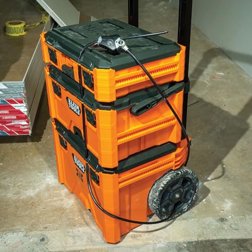 Klein Tools 54802MB MODbox Rolling Toolbox, Modular Tool Storage System with Side Mounting, 10-Inch Rubber Wheels, Removable Handle