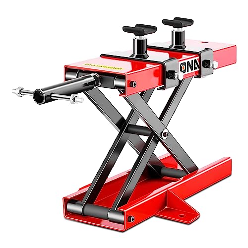 DNA MOTORING Motorcycle Lift Table 1000lbs Capacity Motorcycle Support Stand L 86.2in x W 22in Motorcycle Lift Jack Lifting Range 7.2-30.3in Black TOOLS-00780