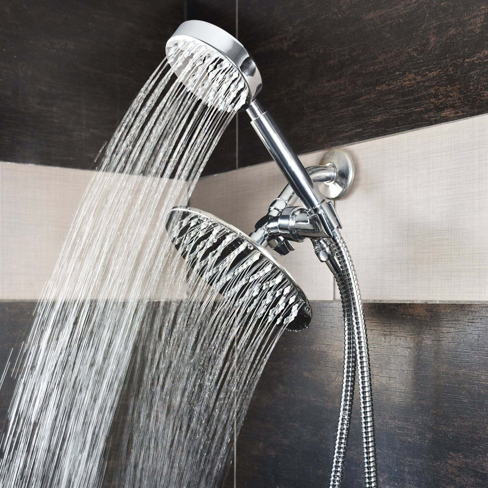 All Metal Dual Shower Head Combo with Hand Held and Rain Shower Head, 2.5 GPM Brushed Nickel