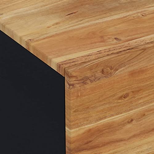 TV Stand 41.3"x13"x18.1" Solid Wood Acacia,Industrial Wooden TV Stand with 4 Compartments for Ample Storage Furniture for TV & Media, Entertainment Centers