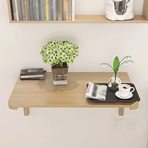 Side Table Solid Wood Wall Hanging Table Folding Table Dining Table Drop-Leaf Table Wall-Mounted Computer Table Desk Wall Table Study Table Double Support Side Table (Size : 80 * 40cm(31 * 16 (60 * 45