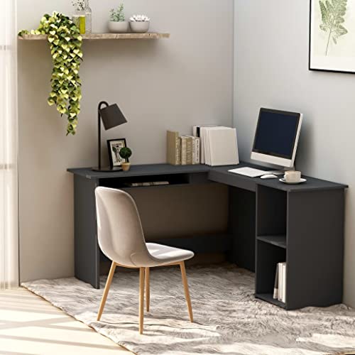 L-Shaped Corner Desk Sonoma Oak 47.2"x55.1"x29.5" Engineered Wood, Office Desks & Workstations, Study Desk, Dressing Table, Desk Table for Study, Bedroom, Office