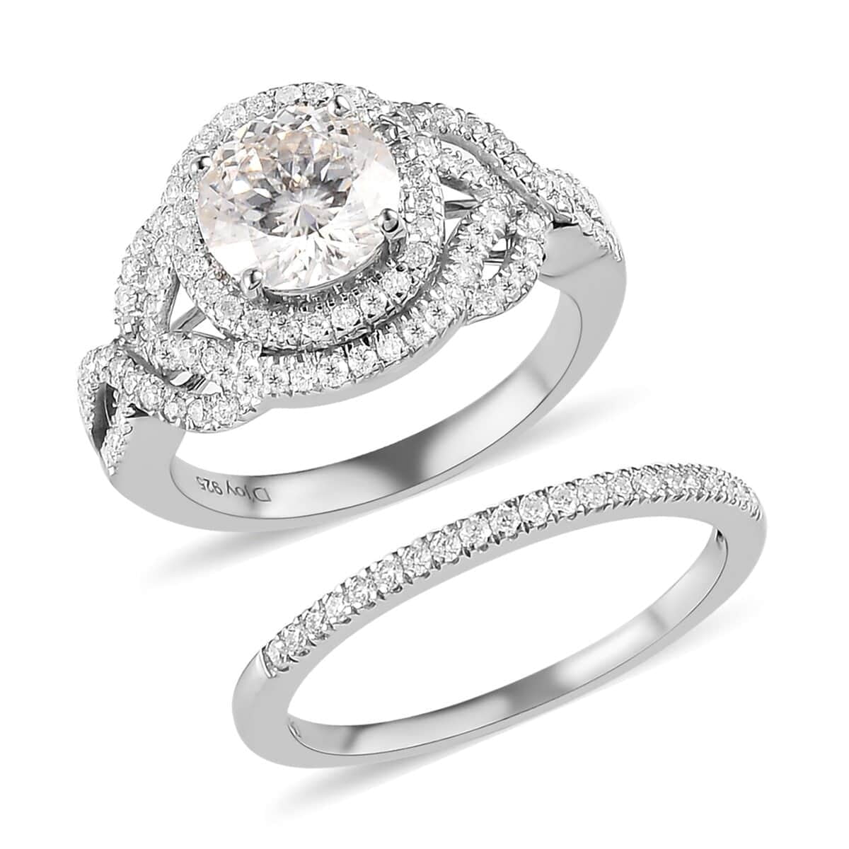 Shop LC Moissanite Round 925 Sterling Silver Platinum Plated Stackable Ring for Women Jewelry Size 7 Ct 2.46 Birthday Gifts for Women