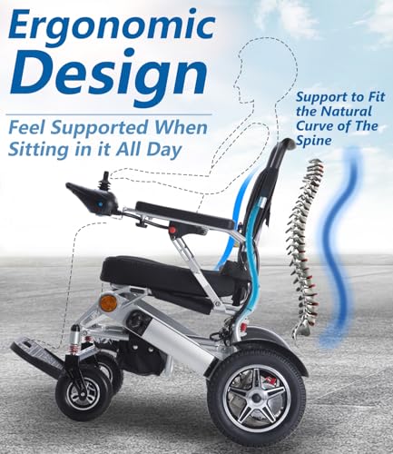 Foldable Electric Wheelchair Reclining Wheelchair Long Range for Elderly and Disabled People