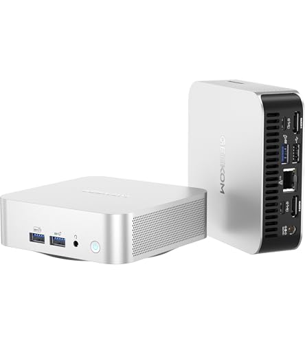 GEEKOM A6 Mini PC with AMD Ryzen 7 6800H(up to 4.7GHz), 32GB DDR5 RAM, 1TB PCIe 4.0 NVMe SSD, Radeon 680M, Compact Aluminium Design Windows 11 Pro Desktop Computer with USB4/8K UHD/Wi-Fi 6E/BT 5.2