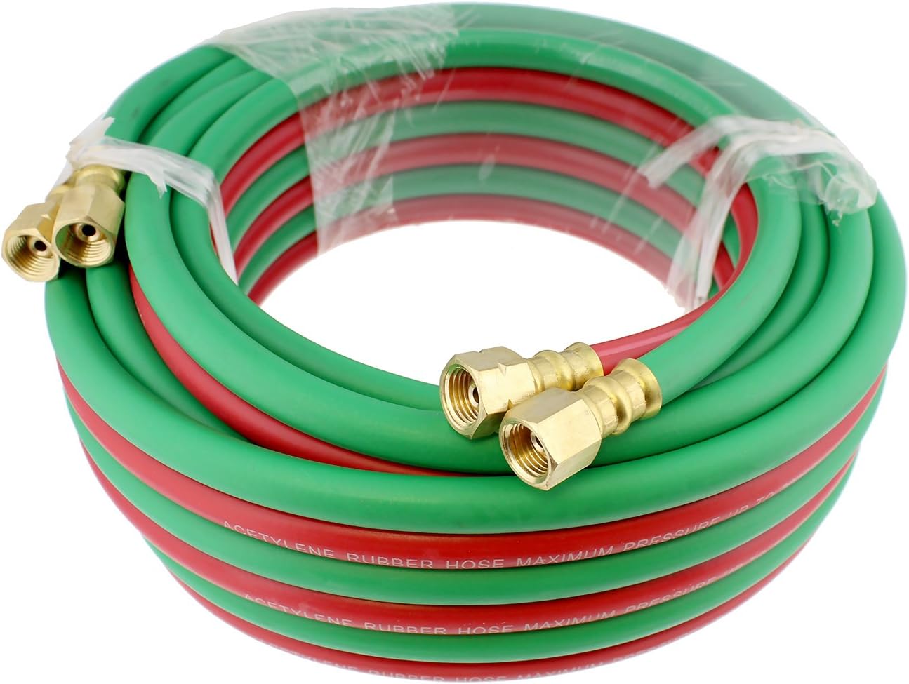 ABN Oxygen Acetylene Hose 1/4 Inch B Fittings Twin Welding Hose Oxy Acetylene Torch Hose Cutting Torch Hoses, 25 Foot
