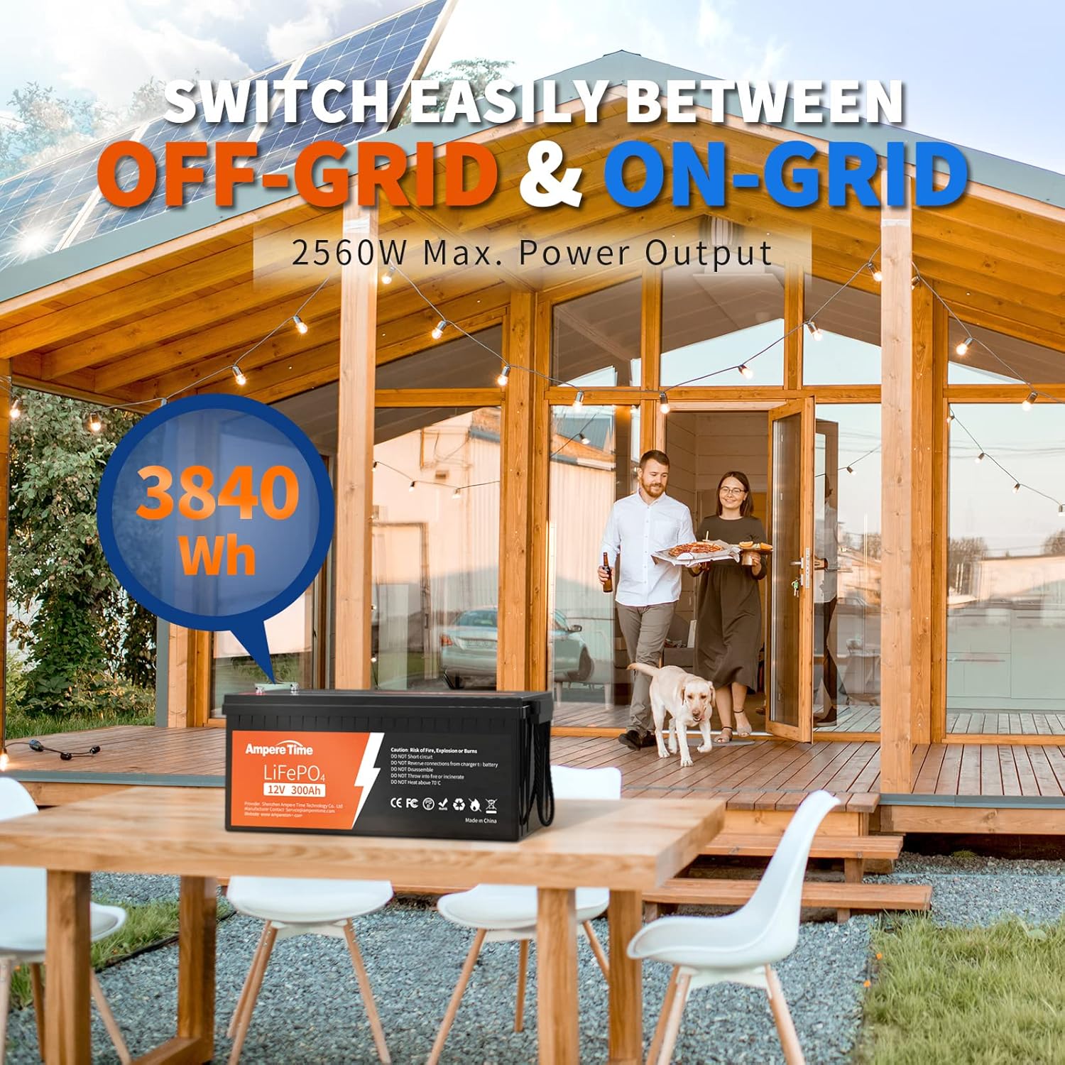 Ampere Time 12V 200Ah LiFePO4 Battery with 14.6V 20A Dedicated Lithium Battery Charger; Built-in 200A BMS, 4000+ Cycles, Perfect for RV, Solar, Marine, Overland, Off-Grid Application��