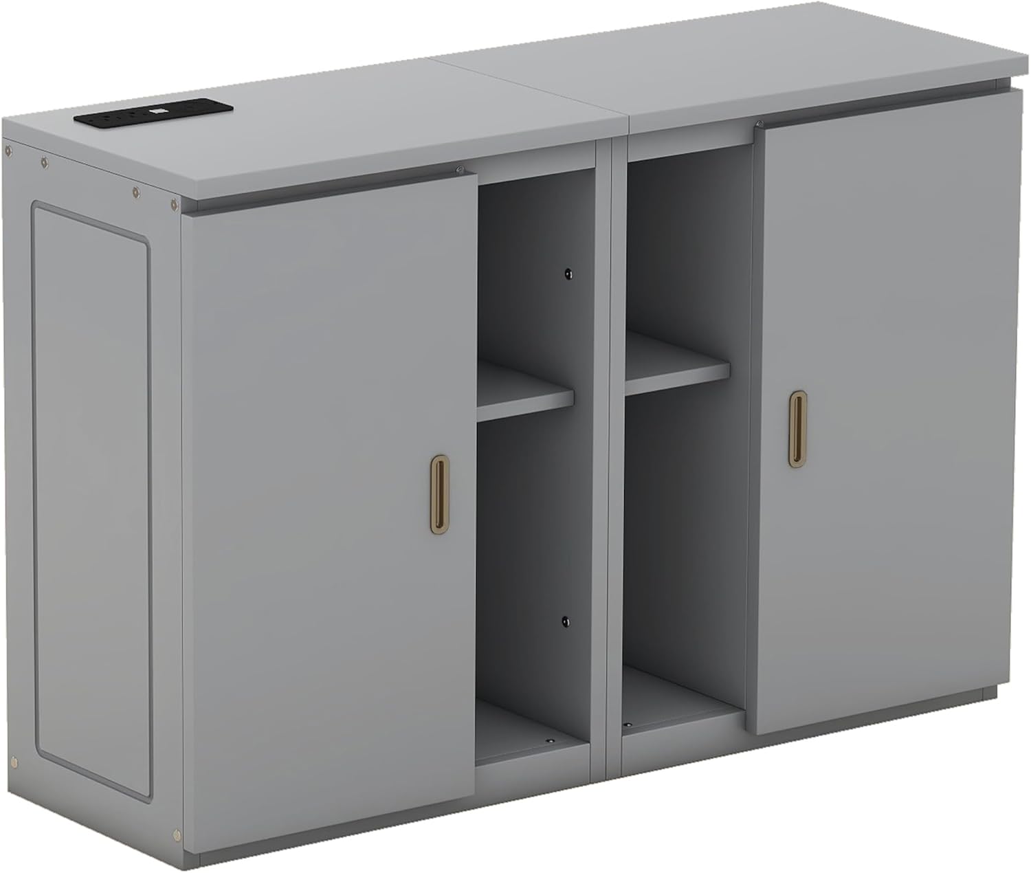 Murphy Bed Queen Size with Shelves and Cabinets,Murphy Wall Bed Queen with USB Ports,Queen Murphy Bed Cabinet for Kids,Boys,Girls,Adults,Bedrooms, Children's Rooms, Space Saving,Gray