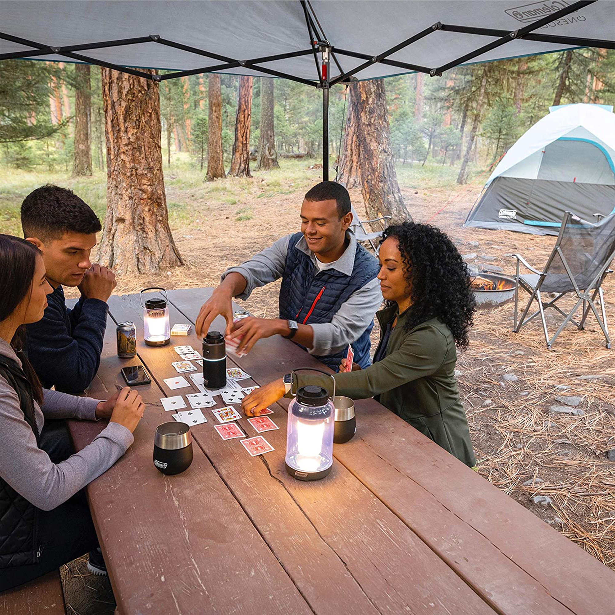 Coleman OneSource 600 Lumens Outdoor Lantern w/ Charging Station (2 Pack)