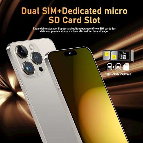 AOZVEIZ I15 Pro MAX Unlocked Phone,Smartphone Battery 6800mAh 6.8" HD Screen The Phone,Android 13.0 6+256GB with 128GB Memory Card Cell Phone, 5G/Face ID/Fingerprint Lock/GPS