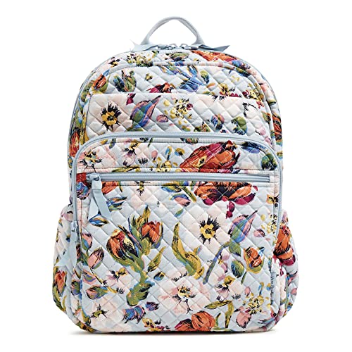 Vera Bradley Women's Cotton XL Campus Backpack, Charcoal Medallion, One Size