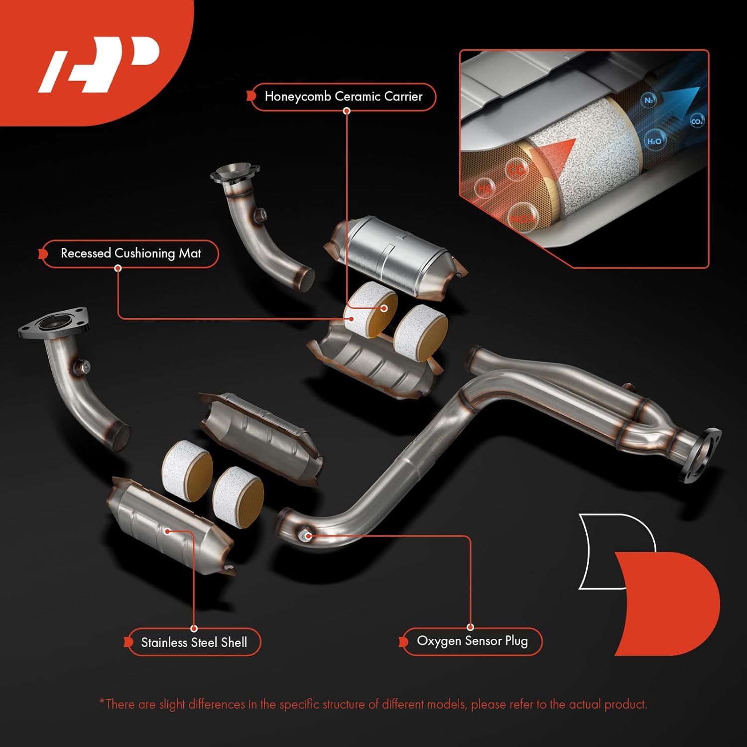 A-Premium Catalytic Converter Kit Direct-Fit Compatible with Chevy, GMC & Cadillac Models - Avalanche, Silverado, Suburban, Tahoe, Sierra, Yukon, Escalade - 1999-2006 - 4.3L 4.8L 5.3L - EPA Compliant
