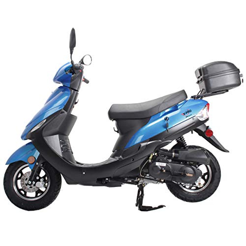 X-PRO 50cc Adult Moped Gas Moped Motorcycle 50cc with 10" Aluminum Wheels, Electric/Kick Start! (Black, Factory Package)