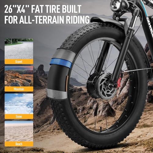 Dual Motor Ebike,37MPH Fast Electric Bike Peak 3000W/5000W 23AH Ebike for Adults UL Certified Battery Commuting Electric Bicycle 87 Miles Long Range 7-Speed 26" Fat Tire Full Suspension E Bike