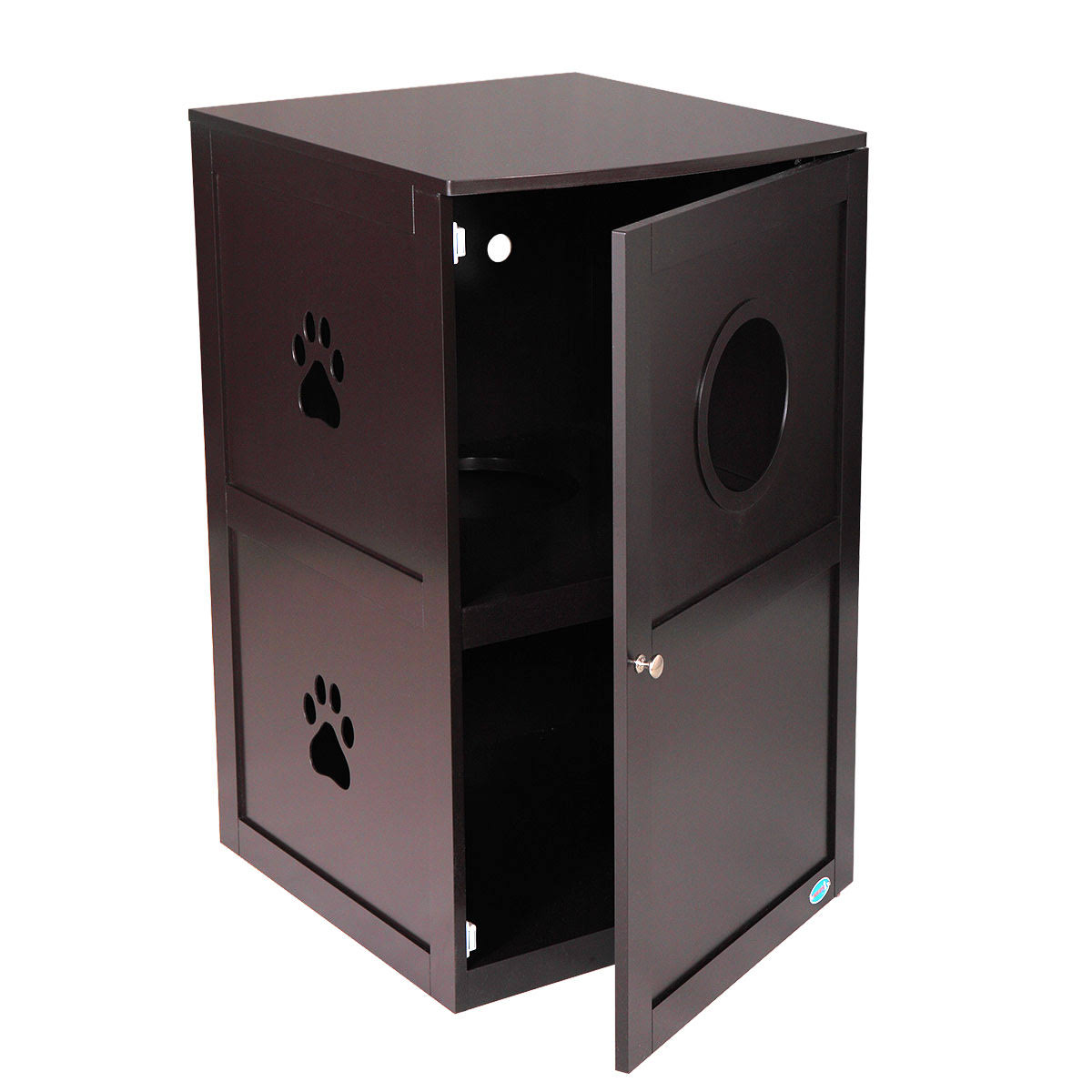 coziwow Stackable Double Cat Sitting in Litter Box