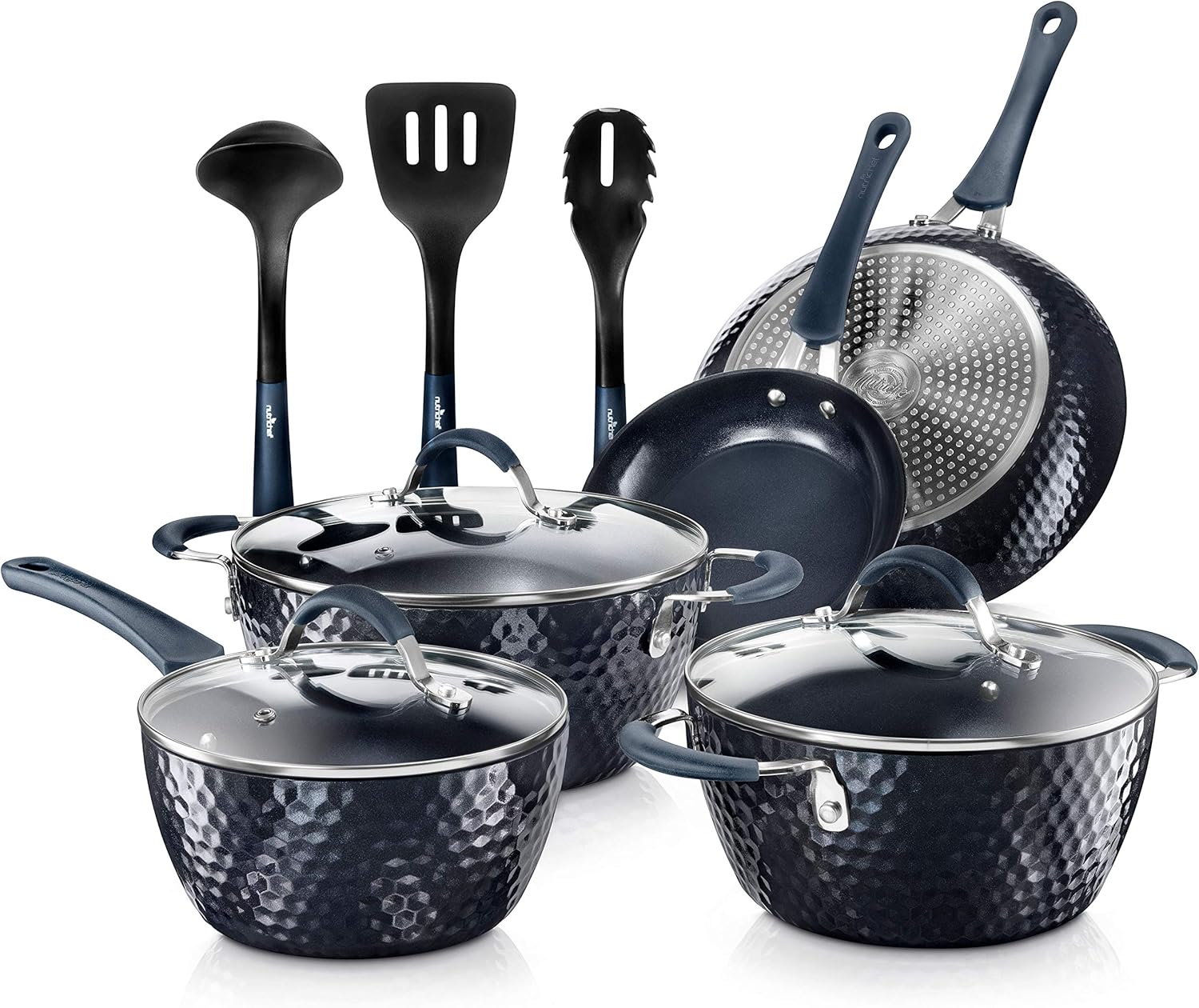 Nutrichef 11 Piece Nonstick Ceramic Cookware Set with Cookie Sheets