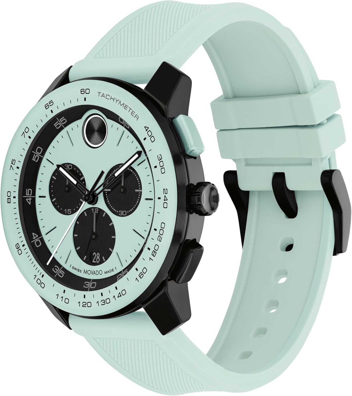 Movado Bold TR90 Men's Sport Watch - Swiss Quartz Chronograph Movement, Silicone Strap - 3 ATM Water Resistance - Luxury Fashion Timepiece for Him - 42mm