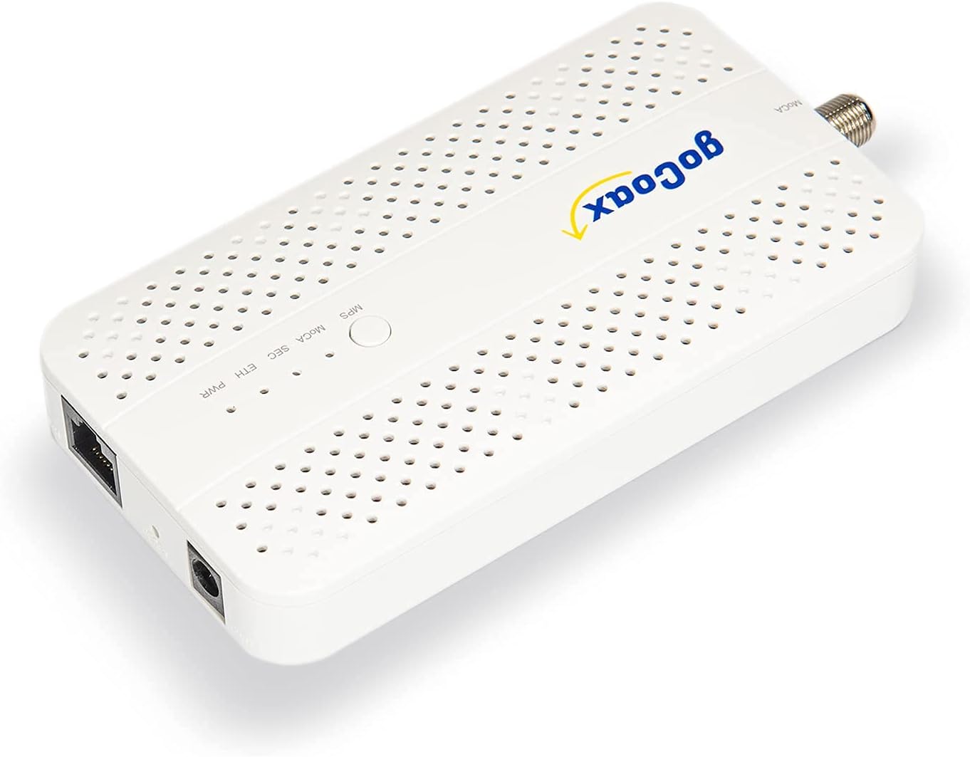 goCoax MoCA 2.5 Adapter with 2.5GbE Ethernet Port. MoCA 2.5. 1x 2.5GbE Port. Provide 2.5Gbps Bandwidth with existing coaxial Cables. White(Single, MA2500D)
